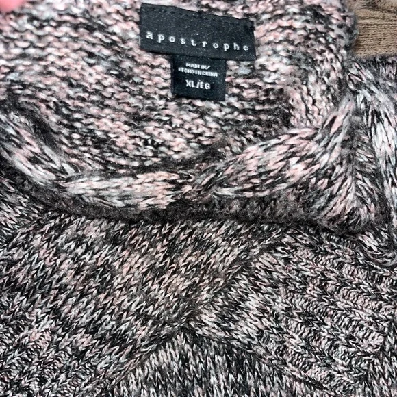 Apostrophe gray, black and pink knit xl sweater - Picture 2 of 2
